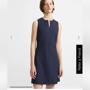 Theory Split Front Dress in Stretch Wool